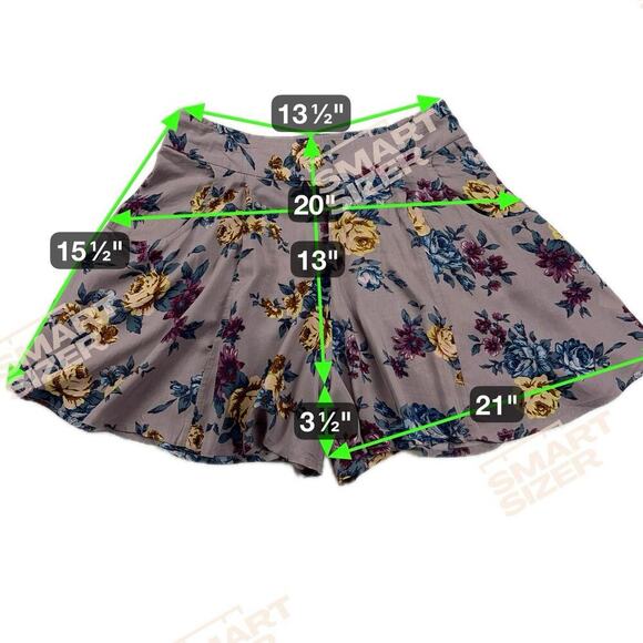 Free People Lavender Floral Rayon Flowy Swing Shorts Wide Leg Side Zip Size 4 - Picture 5 of 8